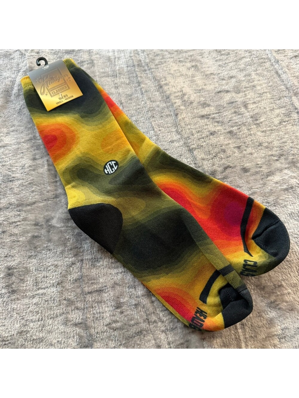 Headgear Classics Men's Topographic Multi-Color Socks Small/Medium Cotton